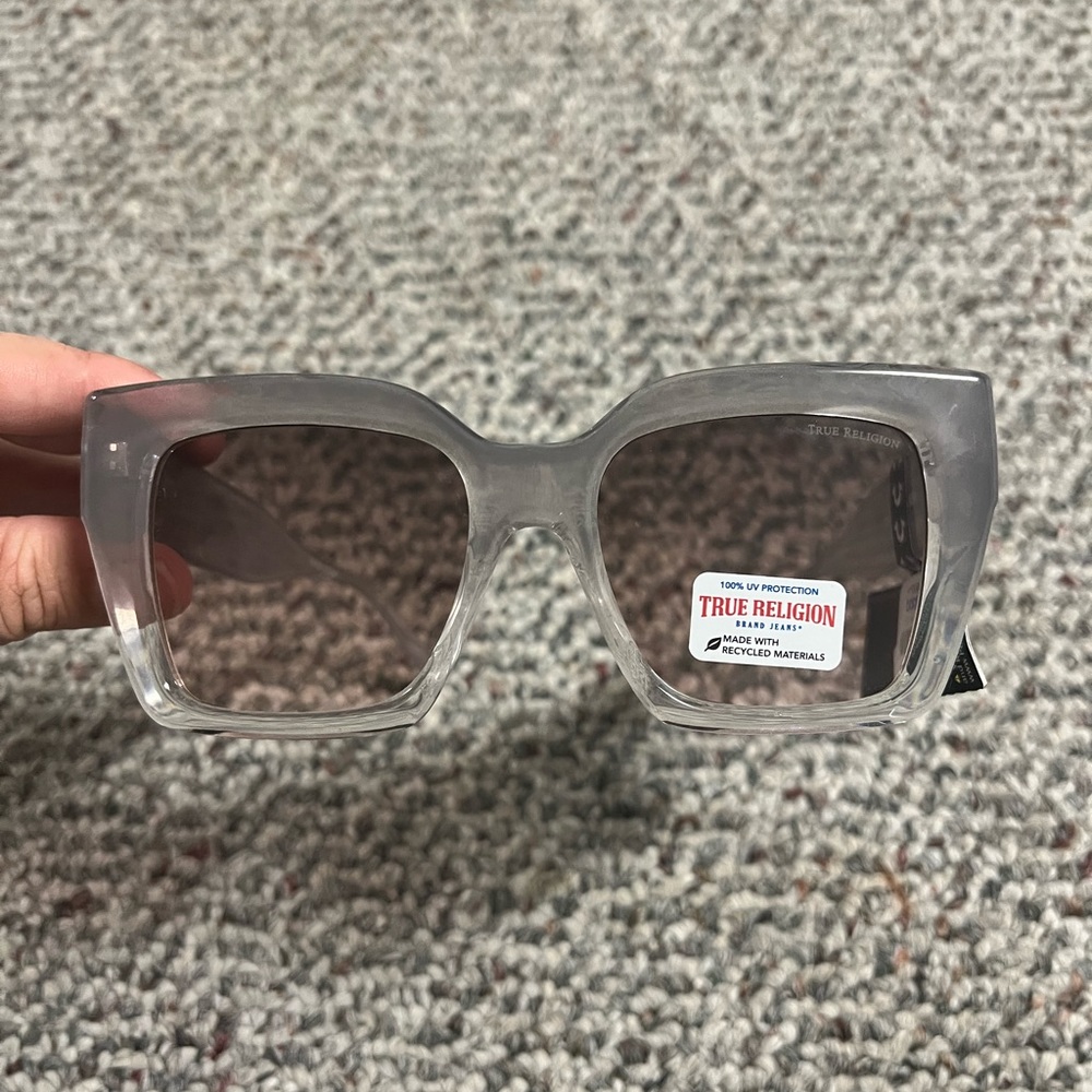 True Religion Gray and Gold Sunglasses Bold Design